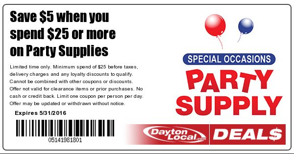 Printable Coupon For Party City